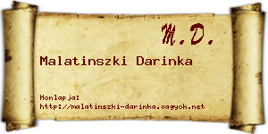 Malatinszki Darinka névjegykártya